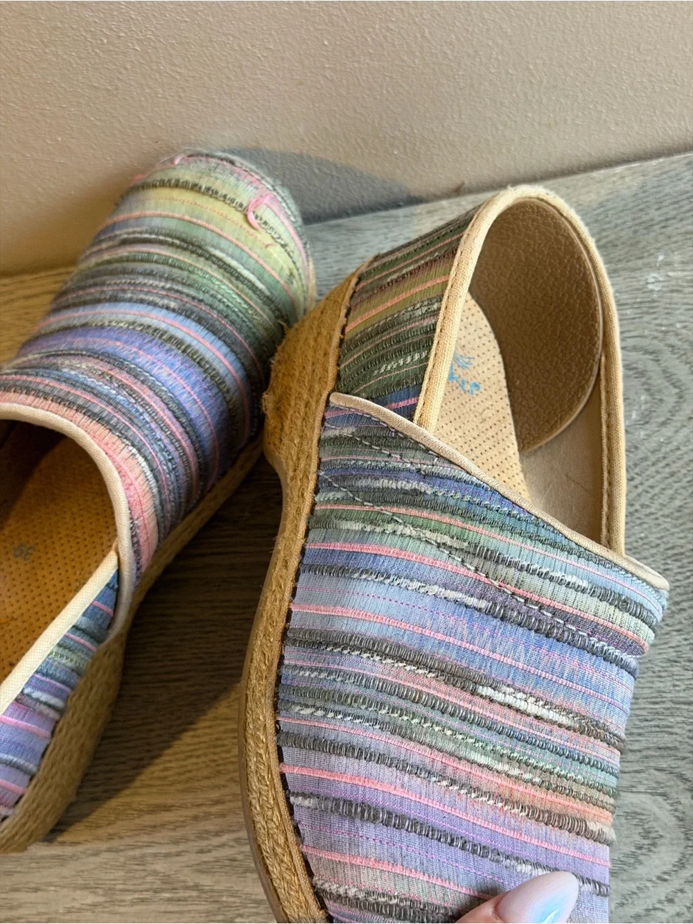 Dansko Multicolor Pastel Striped Espadrilles